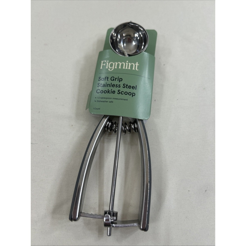 NEW Figment Soft Grip Stainless Steel Cookie Scoop 1.5 TBSP